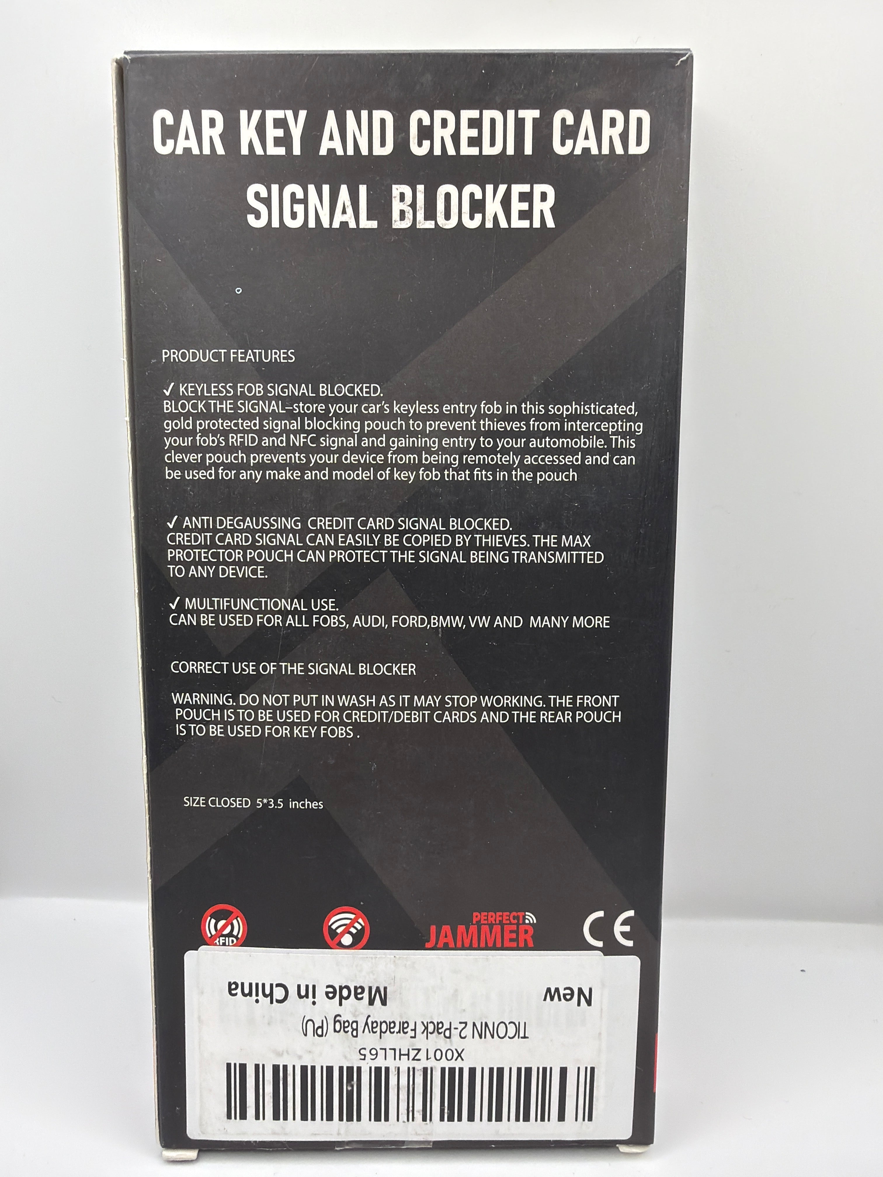 TICONN Car Key & Credit Card Signal Blocker Pouches – 2 Pack