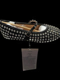 Women’s Black Rhinestone Mary Jane Ballet Flats