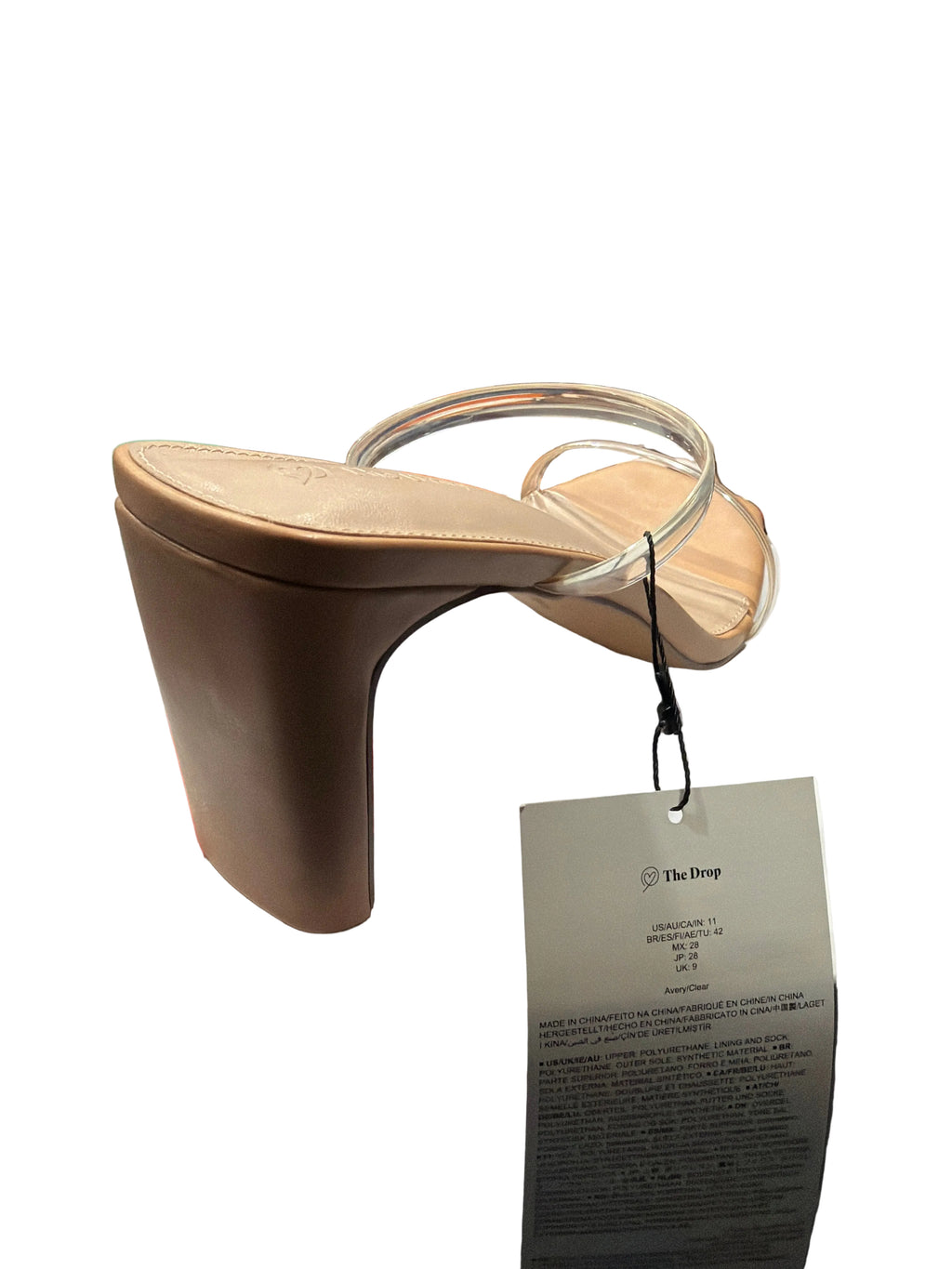 The Drop Women’s Clear Double-Strap Block-Heel Sandals – Size 11
