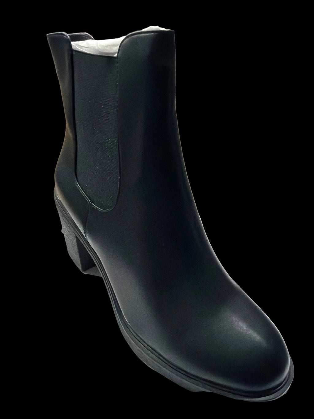 Women’s Black Block-Heel Chelsea Ankle Boots