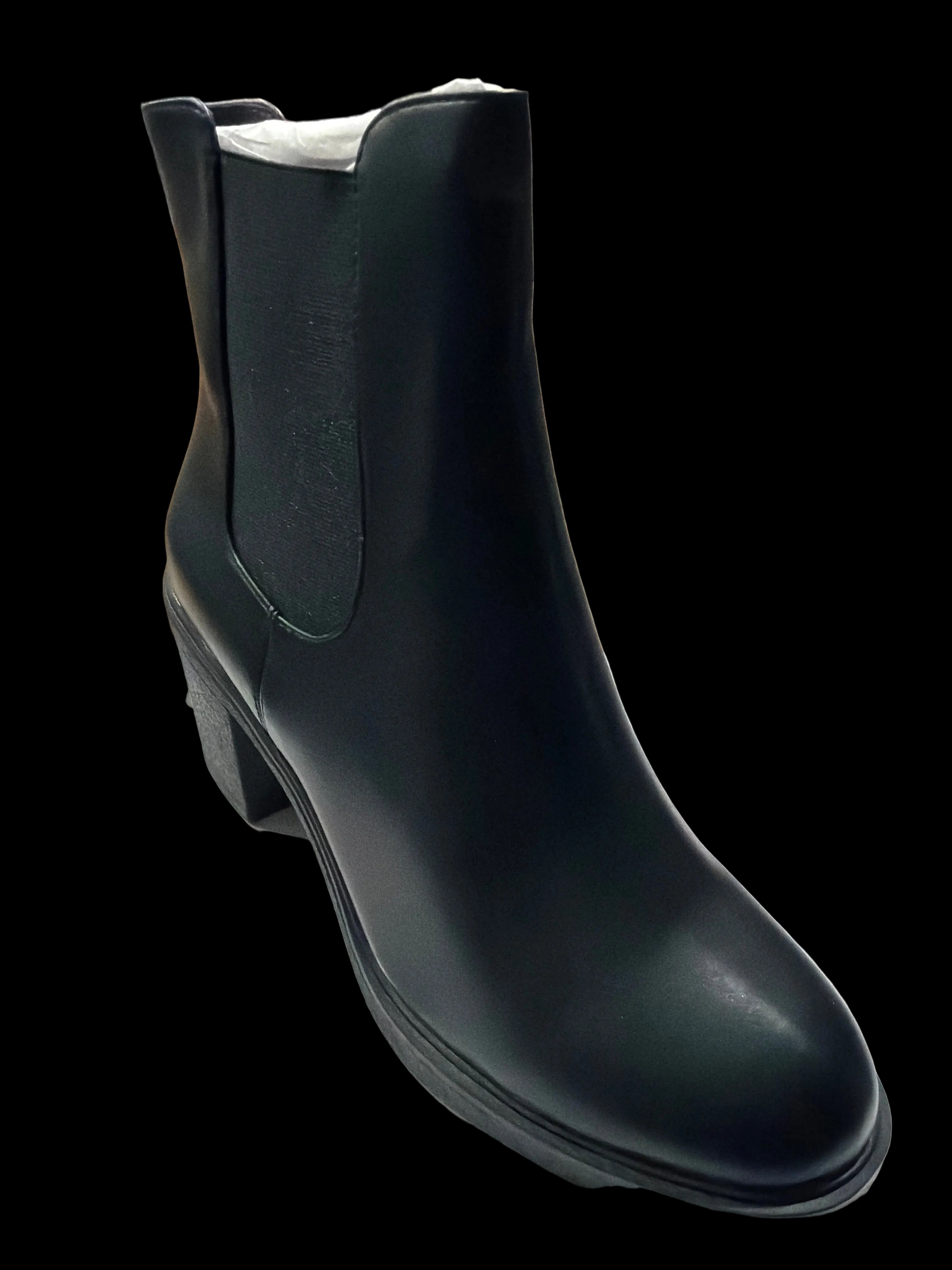 Women’s Black Block-Heel Chelsea Ankle Boots