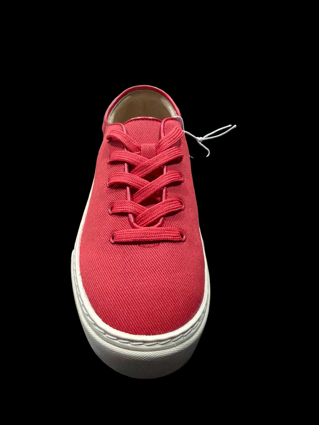 Women’s Red Canvas Lace-Up Platform Sneakers