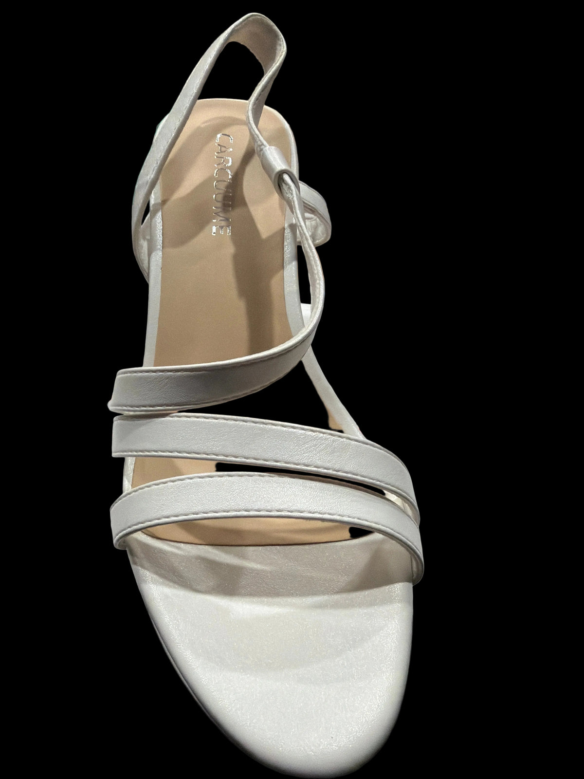 Carmela Women’s White Strappy Slingback Heels