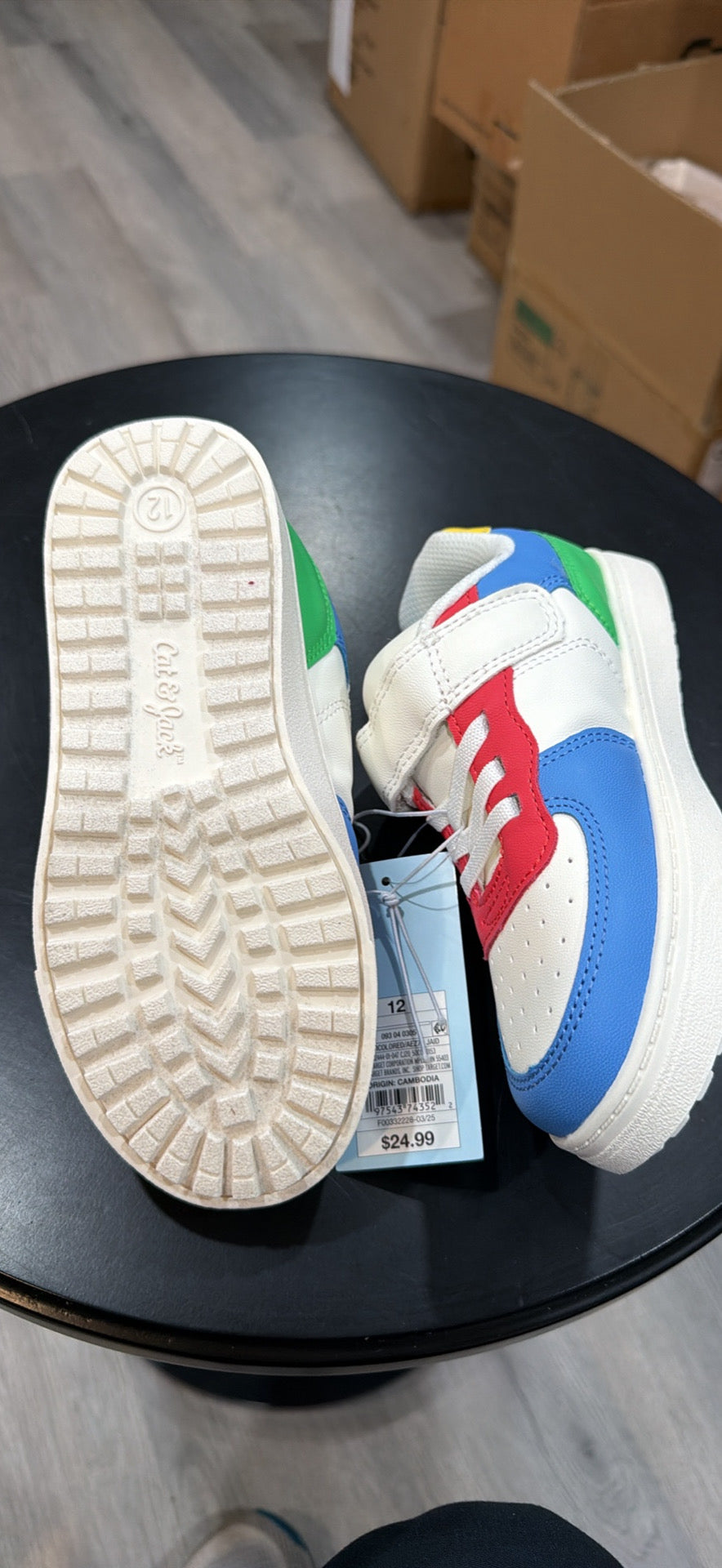 Kids’ Multicolor Low-Top Sneakers – Size 12 – New