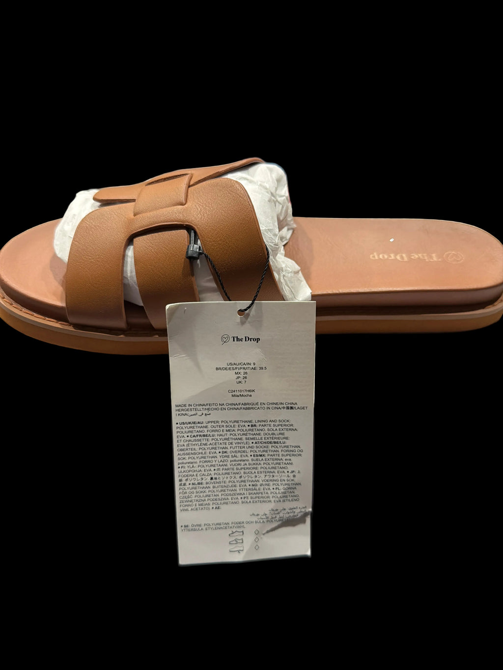 The Drop Women’s Mocha Cutout Slide Sandals – Size 9