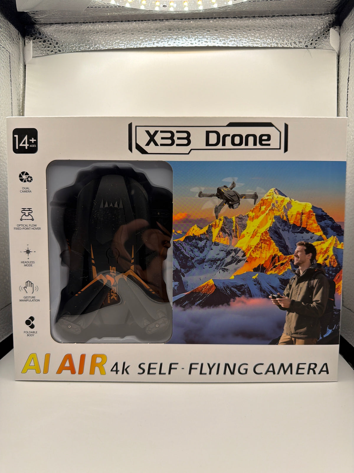 X33 AI Air 4K Dual Camera Foldable Drone with Gesture Control