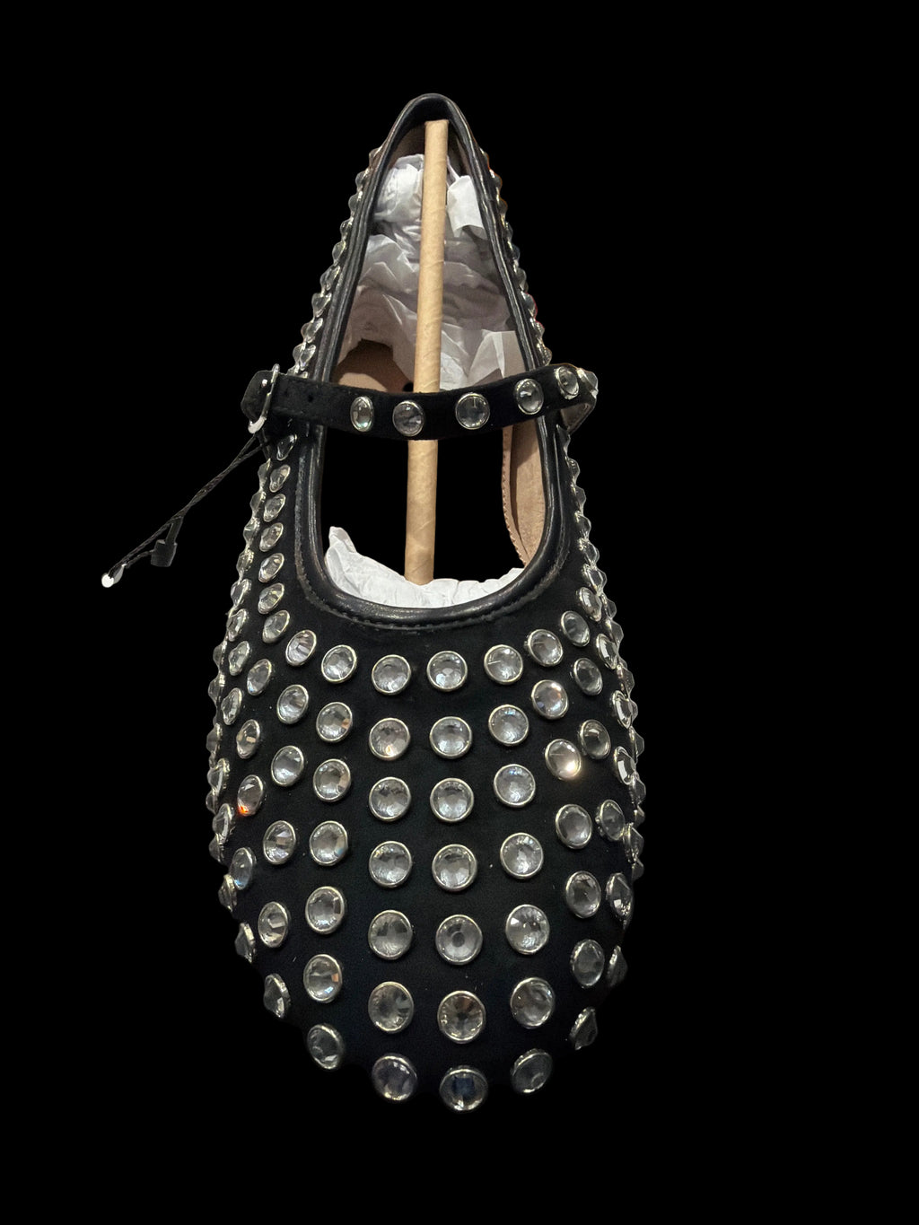 Women’s Black Rhinestone Mary Jane Ballet Flats