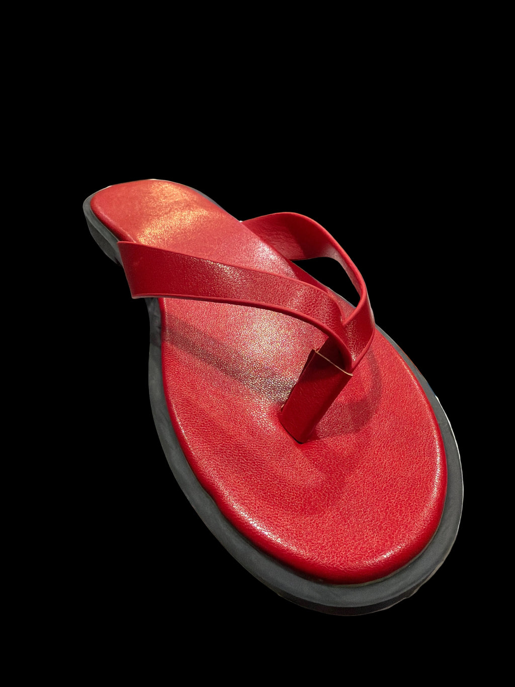 Women’s Red Metallic Toe-Loop Sandals