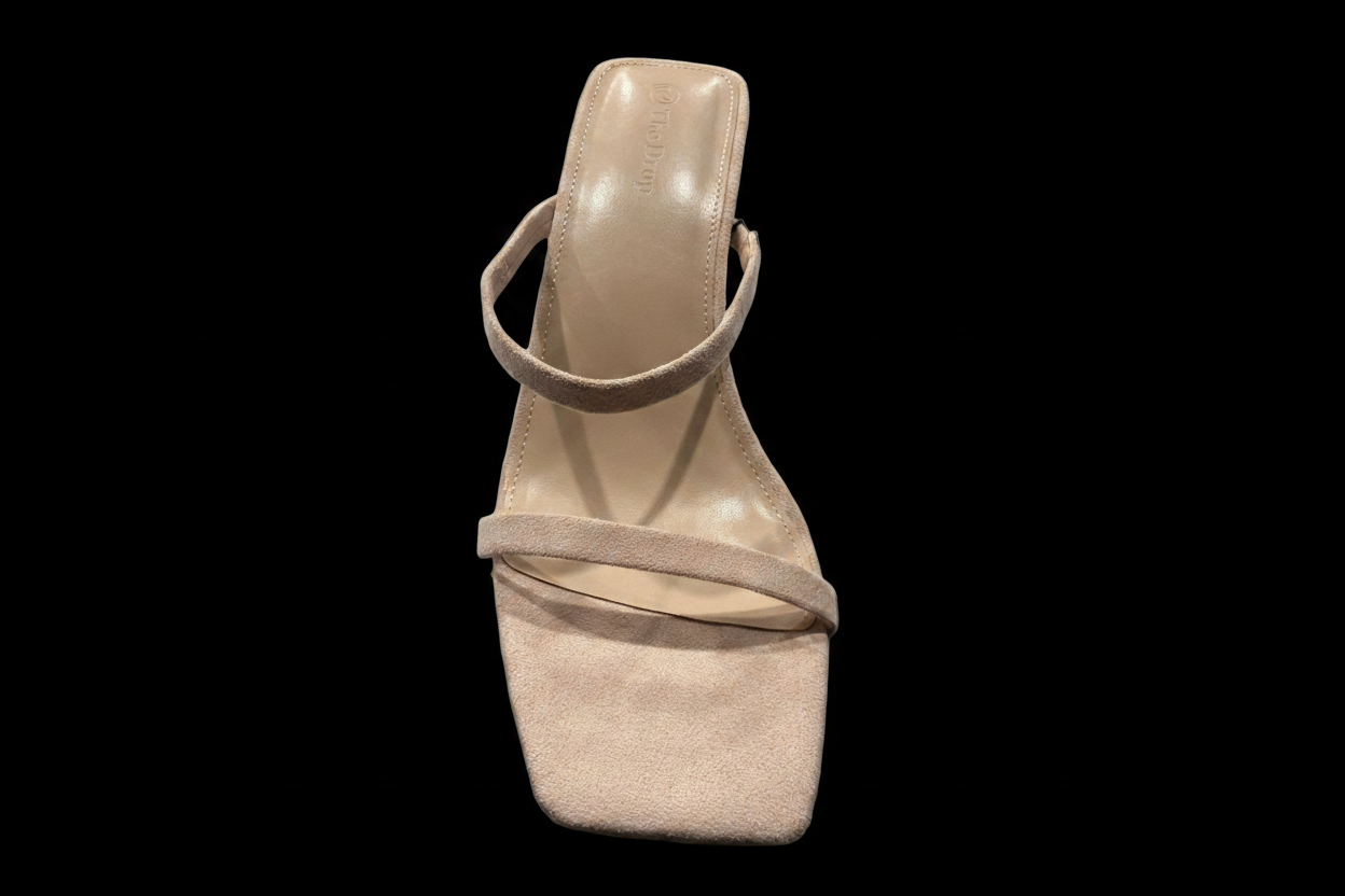 The Drop Avery Women’s Blush Double-Strap Heels – Size 8.5