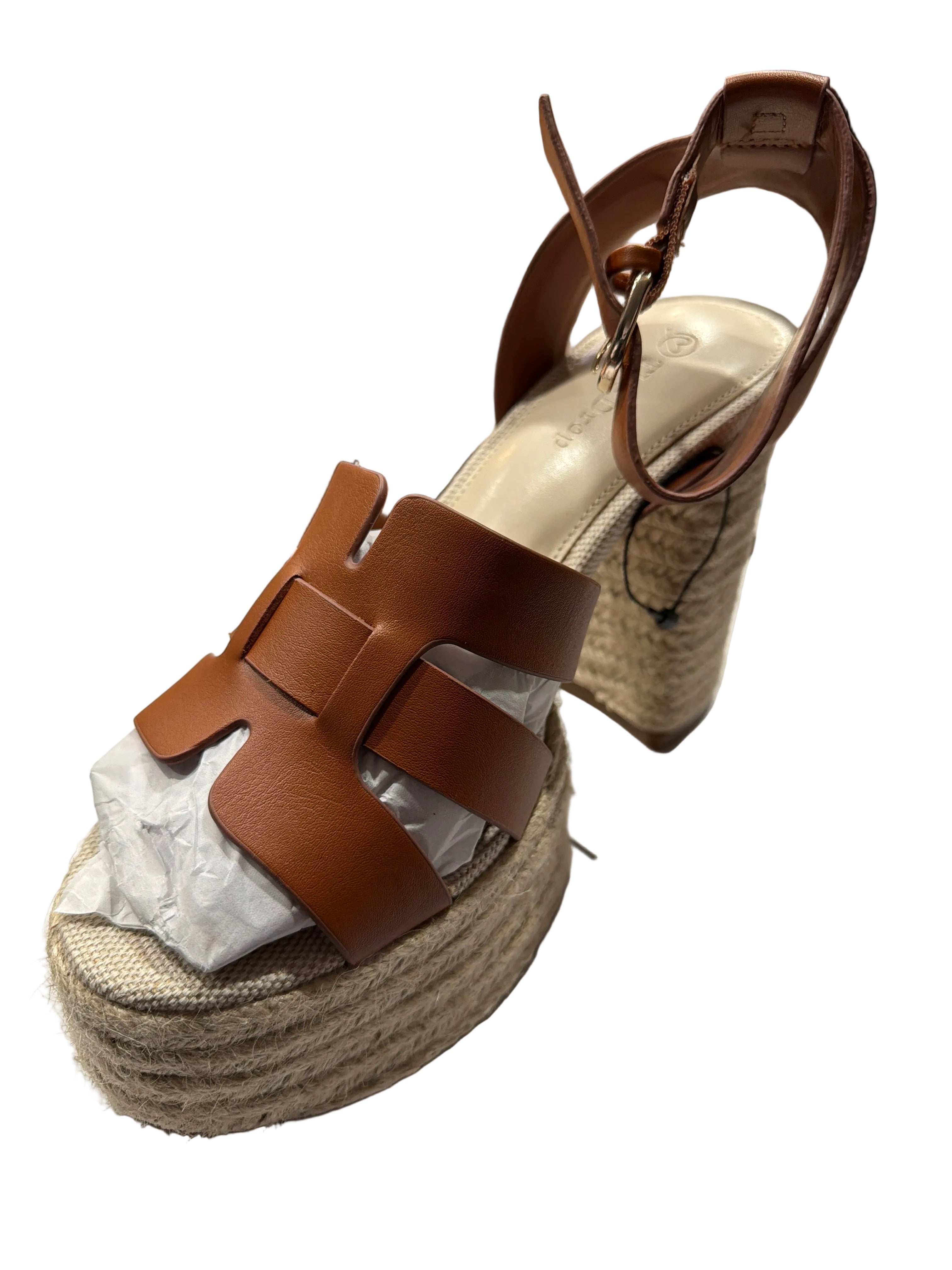 The Drop Women’s Brown Espadrille Platform Heels