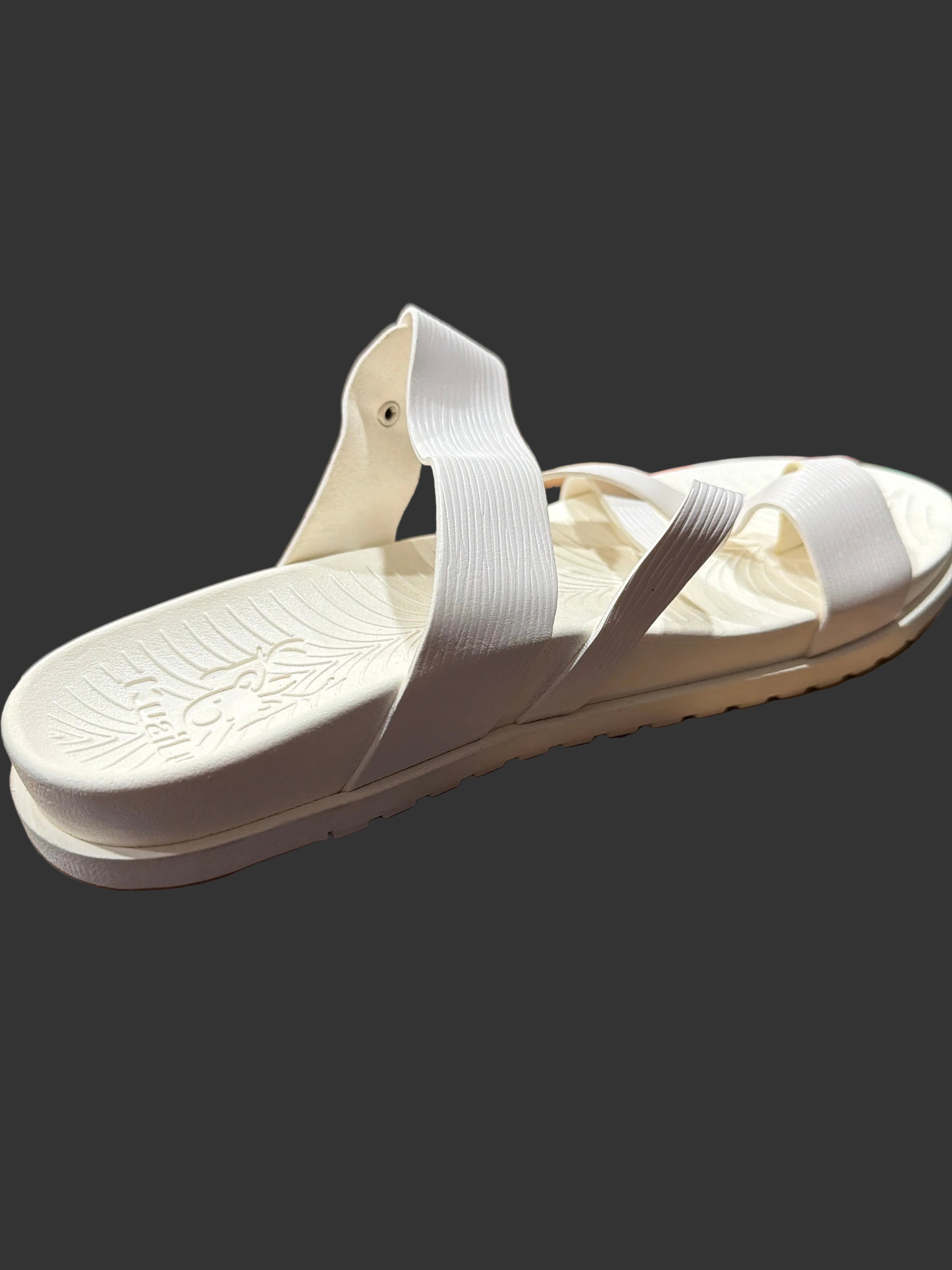 Women’s White Strappy Comfort Slide Sandals