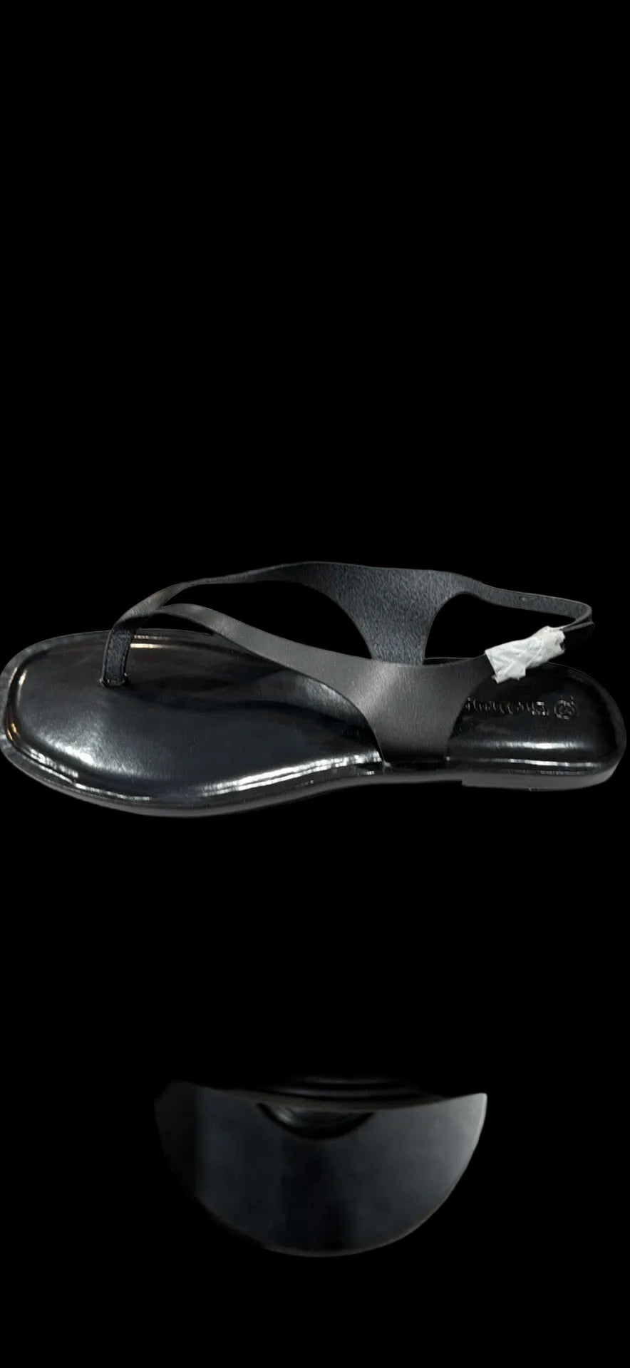 The Drop Women’s Black Strappy Slingback Flat Sandals