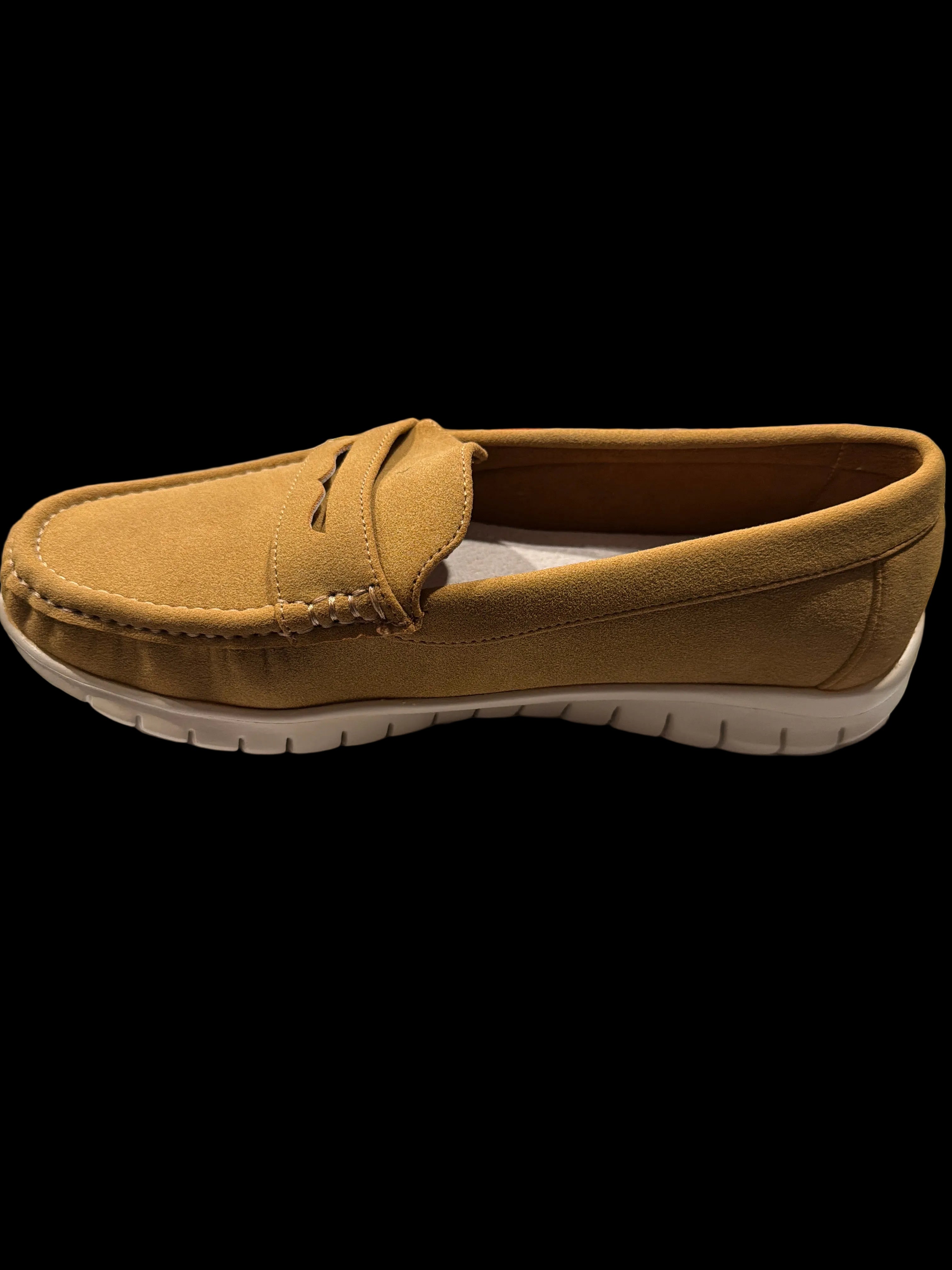 Women’s Tan Suede-Look Comfort Penny Loafers
