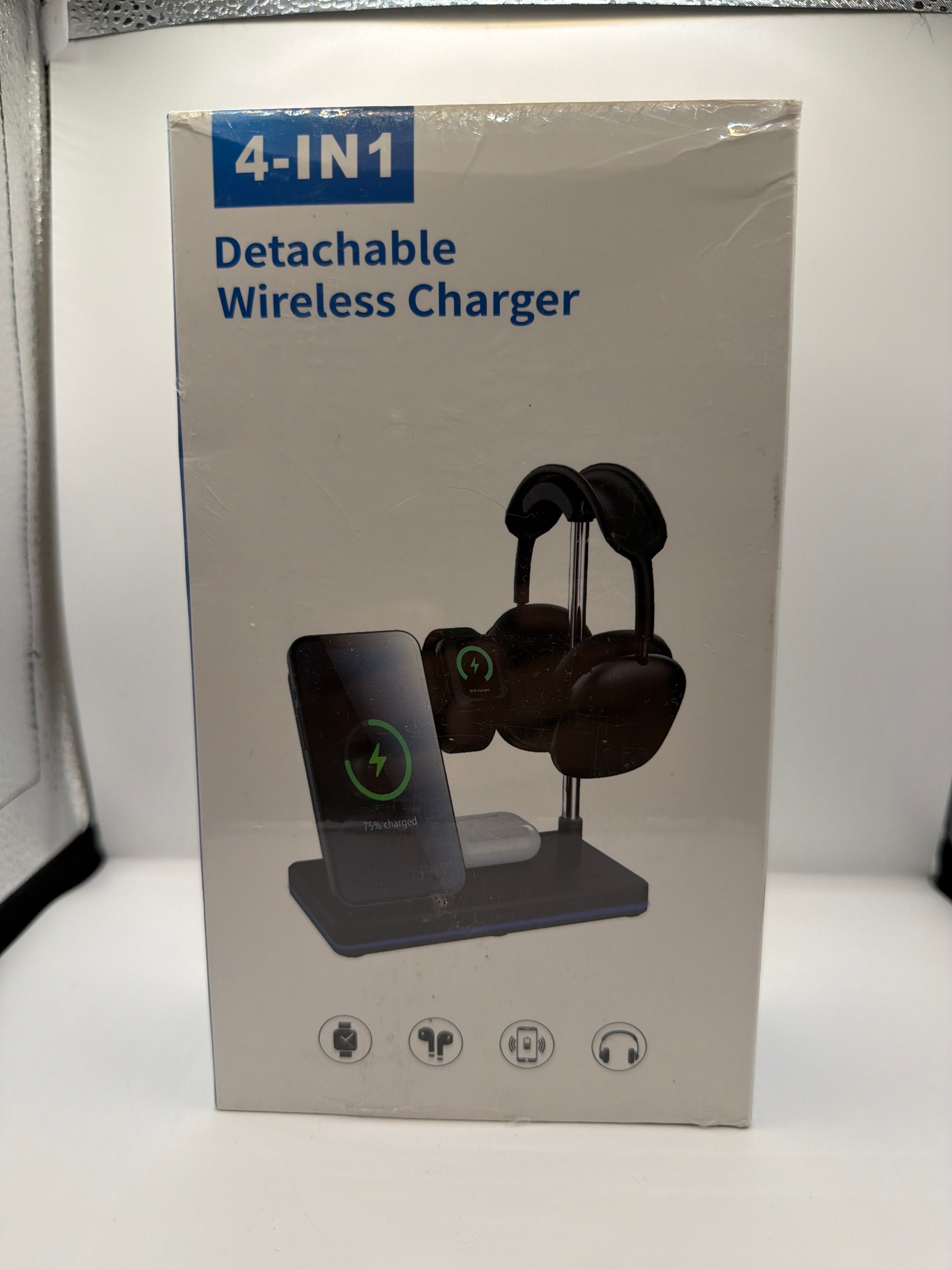 4-in-1 Detachable Wireless Charging Station with Headphone Stand