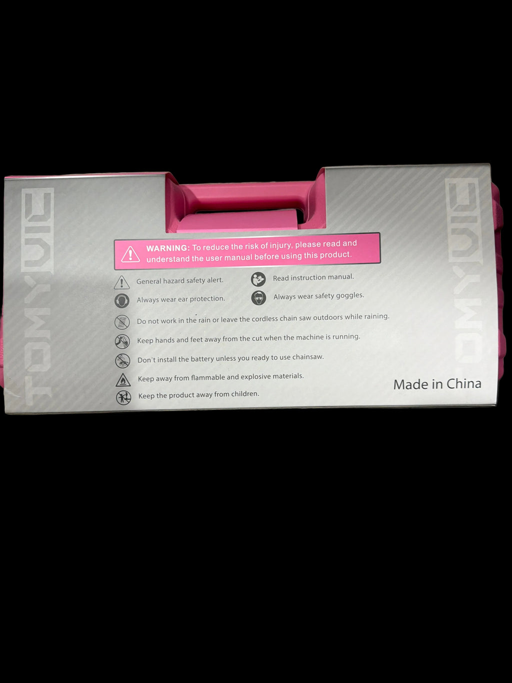 TOMYVIC TY-602 6-inch Mini Electric Chainsaw, marked 21V Max Lithium Pink