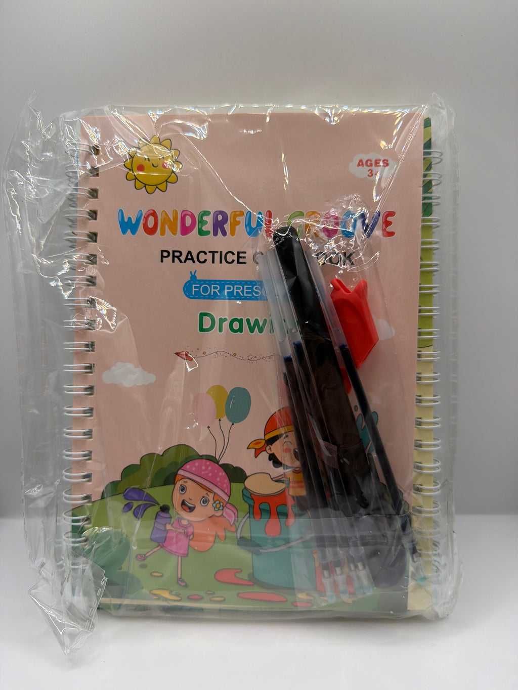 Preschool Reusable Drawing & Practice Activity Book Set with Pens – Ages 3+