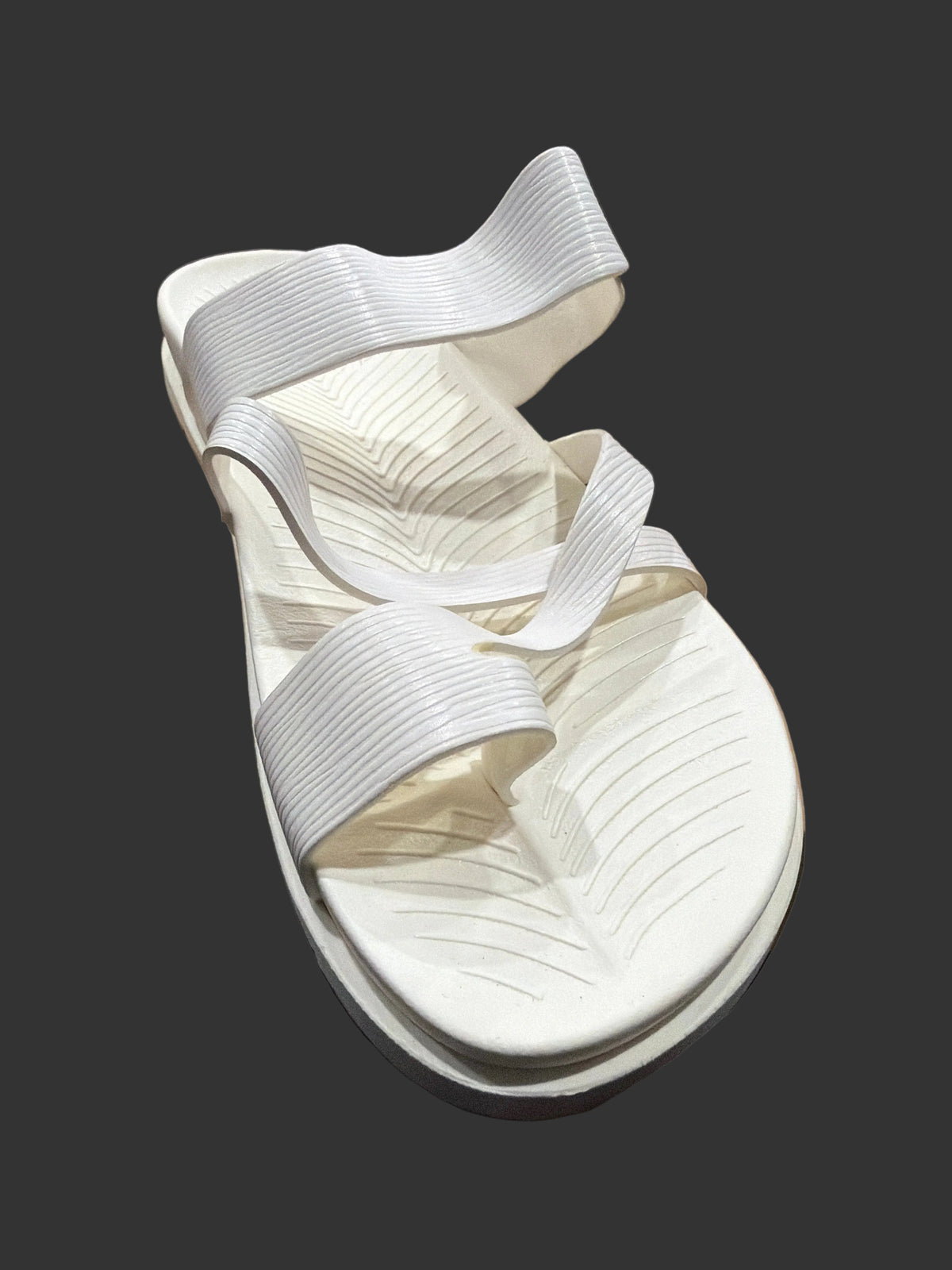 Women’s White Strappy Comfort Slide Sandals