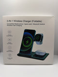 3-in-1 Foldable Wireless Fast Charging Station – Phone, Apple Watch & Earbuds