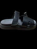 Women’s Black Geometric Cutout Slide Sandals