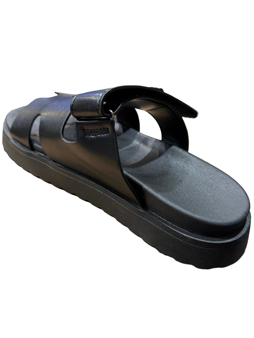 Women’s Black Geometric Cutout Slide Sandals