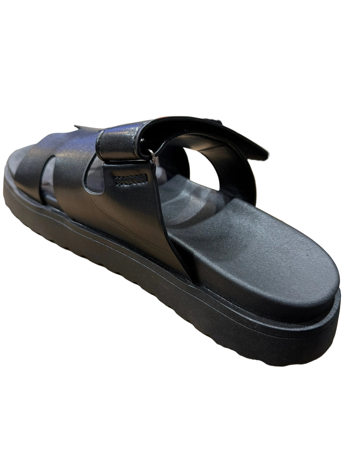 Women’s Black Geometric Cutout Slide Sandals