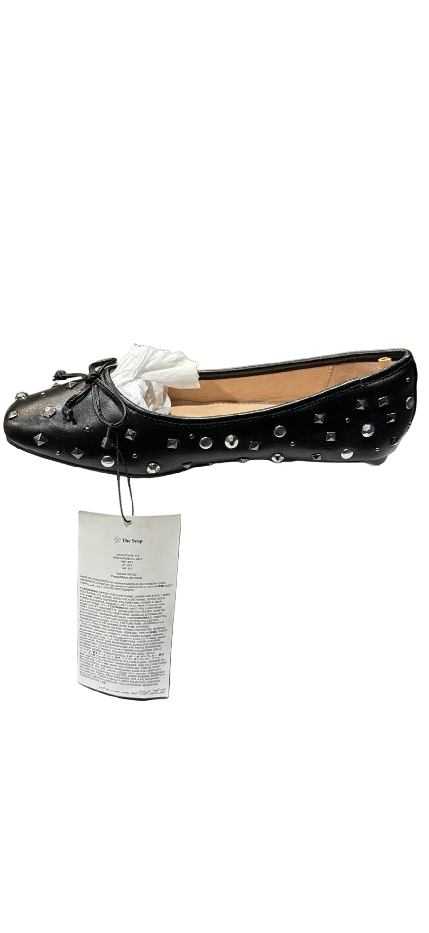The Drop Pepper Women’s Black Studded Ballet Flats