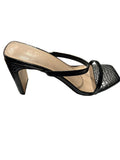 The Drop Women’s Black Croc-Embossed Strappy Heel