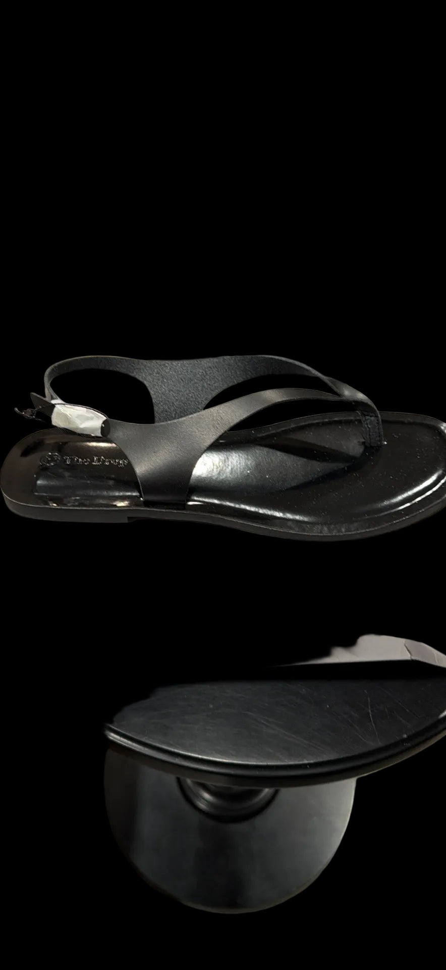 The Drop Women’s Black Strappy Slingback Flat Sandals