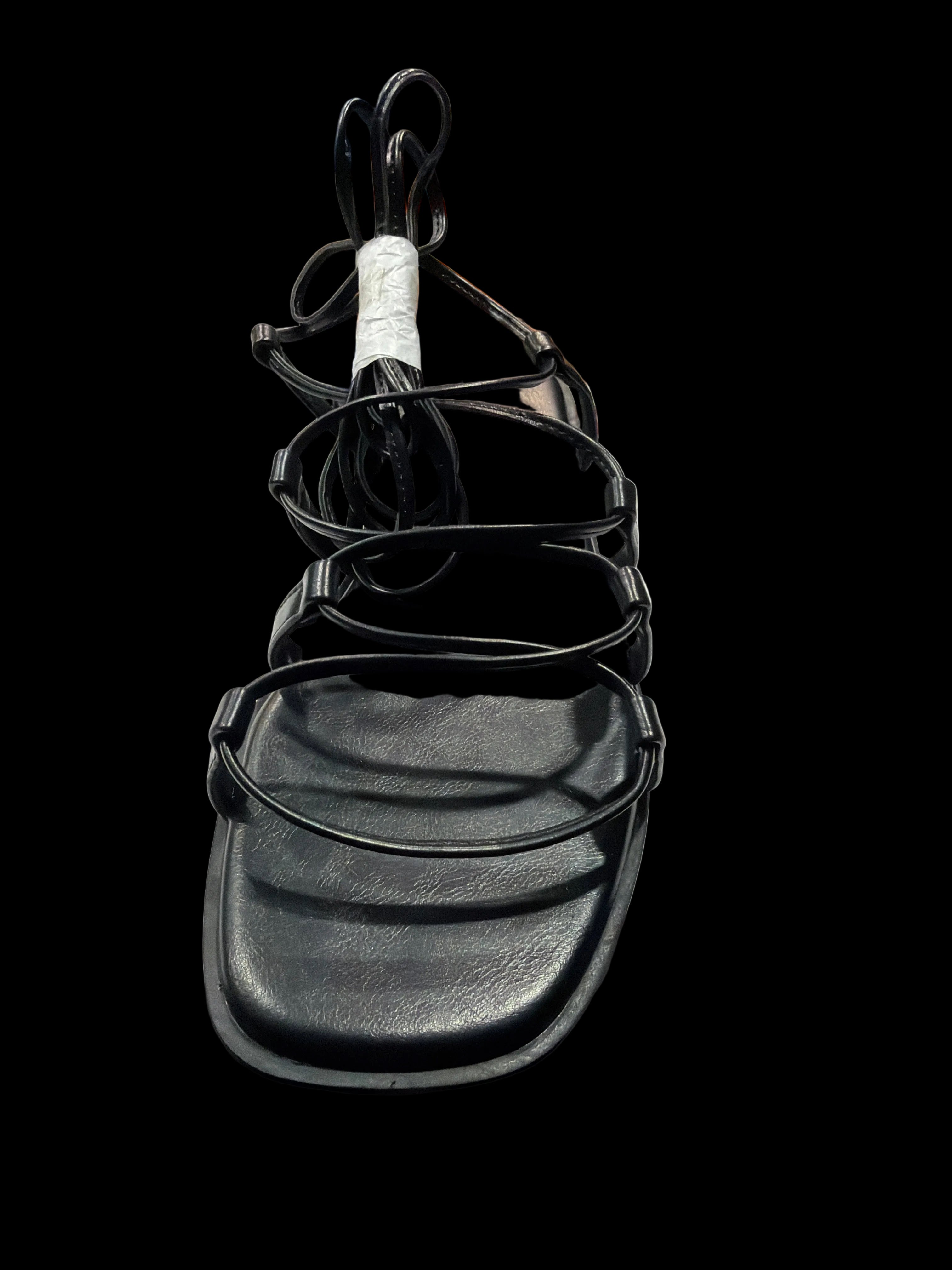 The Drop Women’s Black Lace-Up Gladiator Sandals