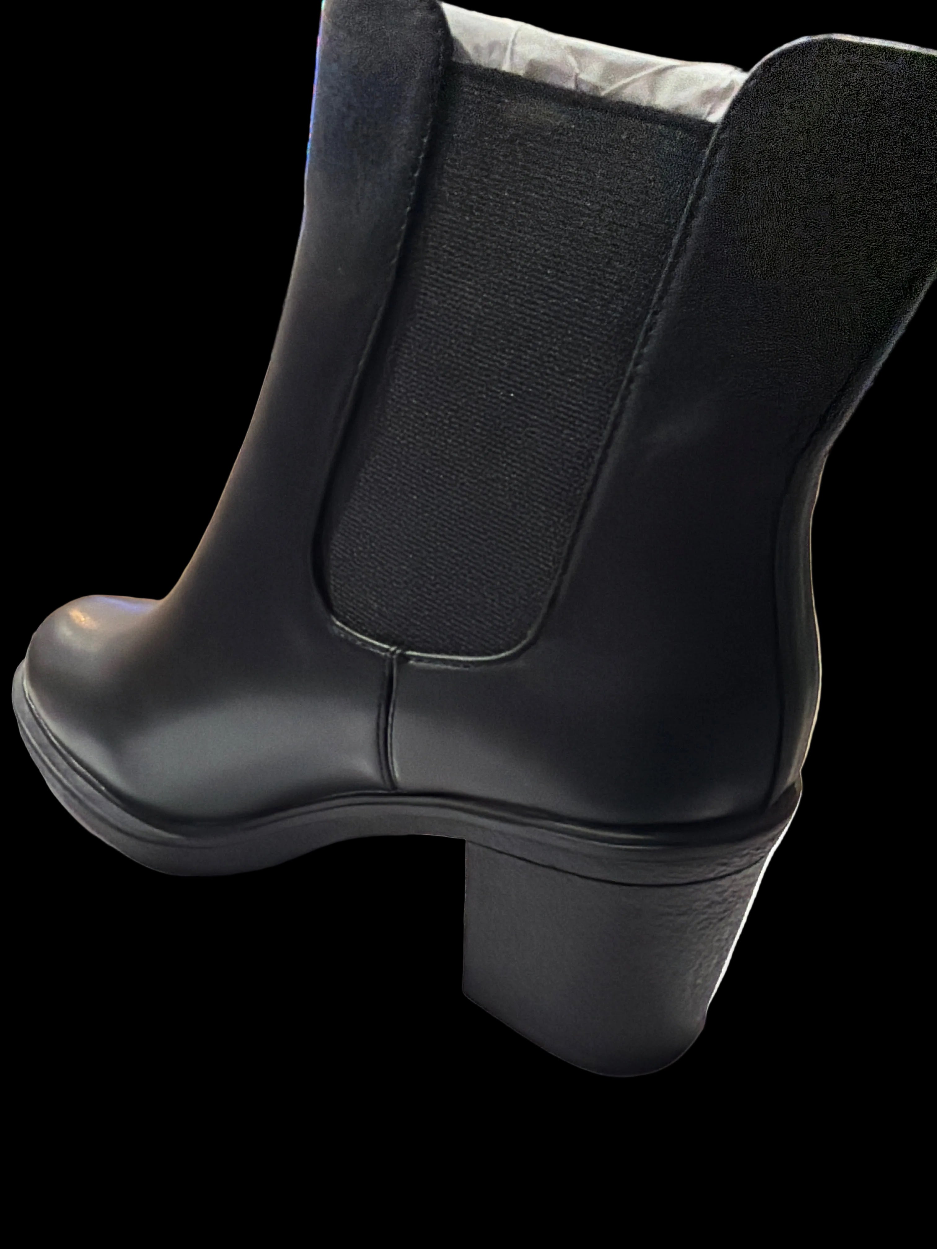 Women’s Black Block-Heel Chelsea Ankle Boots