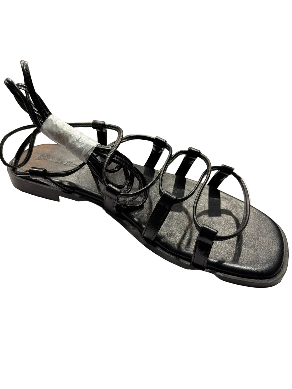 The Drop Women’s Black Lace-Up Gladiator Sandals