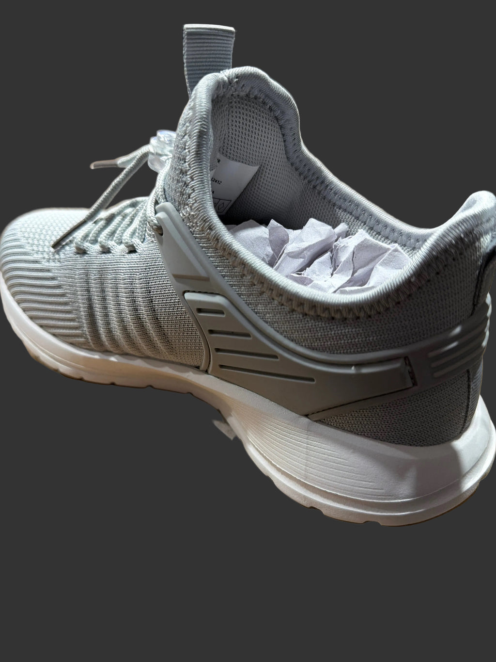 Women’s Gray Knit Adjustable Bungee-Lace Sneakers