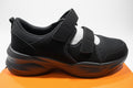 Women’s Black Dual-Strap Chunky Comfort Sneakers