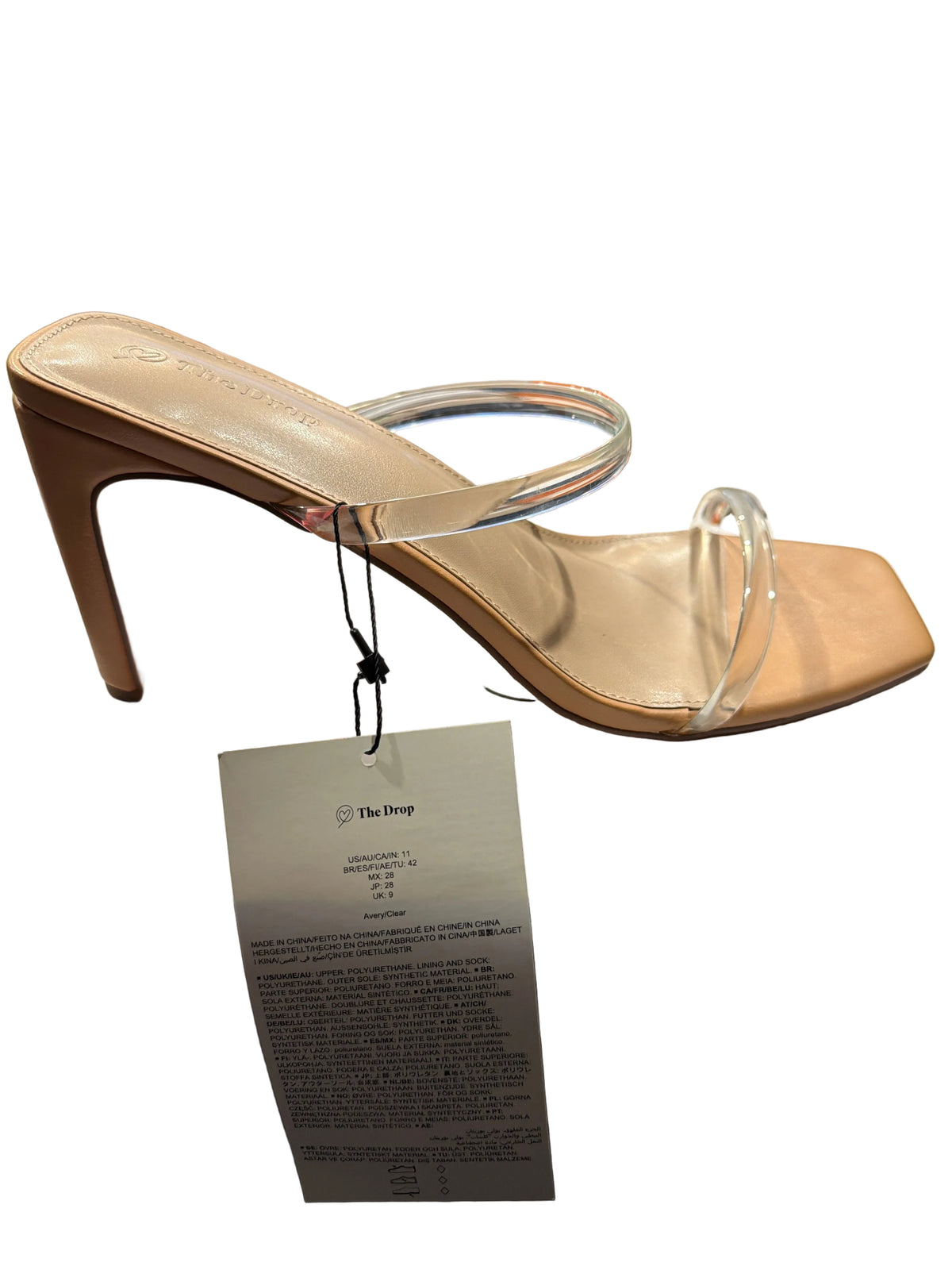 The Drop Women’s Clear Double-Strap Block-Heel Sandals – Size 11