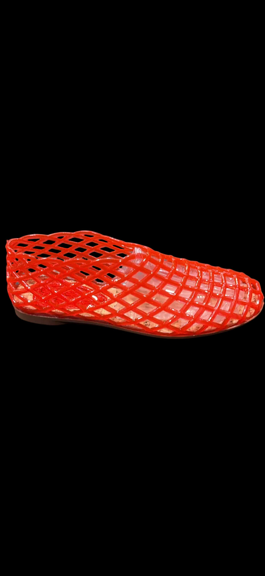 Women’s Red Jelly Woven Ballet Flats
