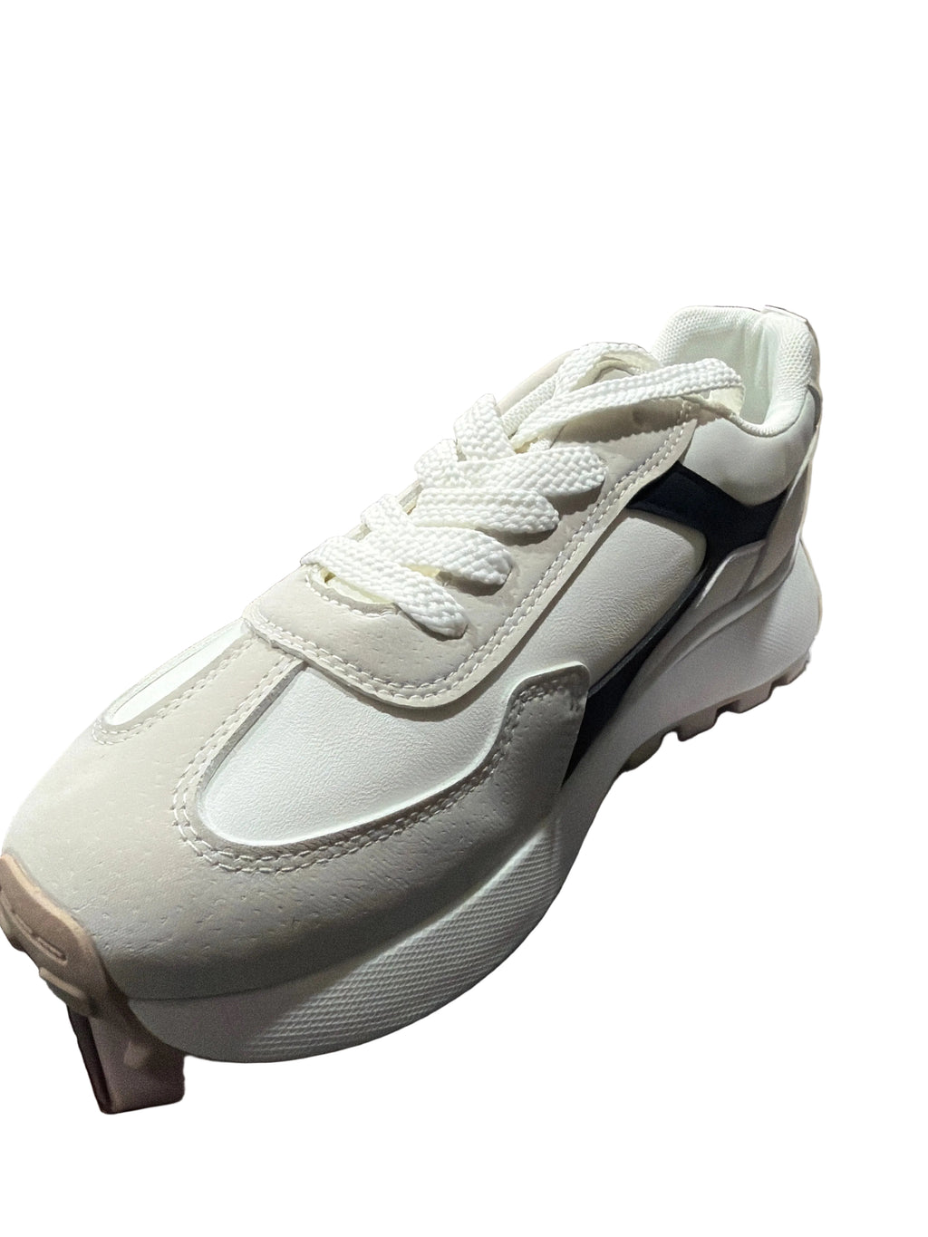Women’s White Gray & Black Chunky Platform Sneakers