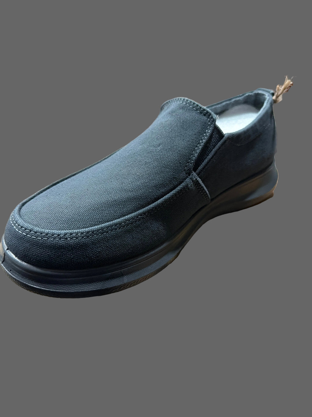 Empty Entire Men’s Black Canvas Slip-On Loafers