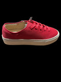 Women’s Red Canvas Lace-Up Platform Sneakers