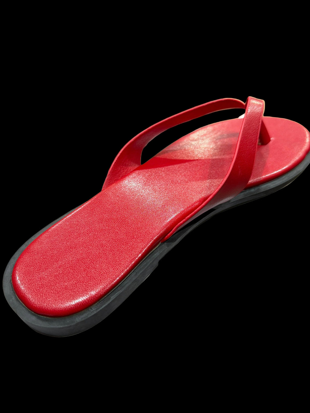 Women’s Red Metallic Toe-Loop Sandals