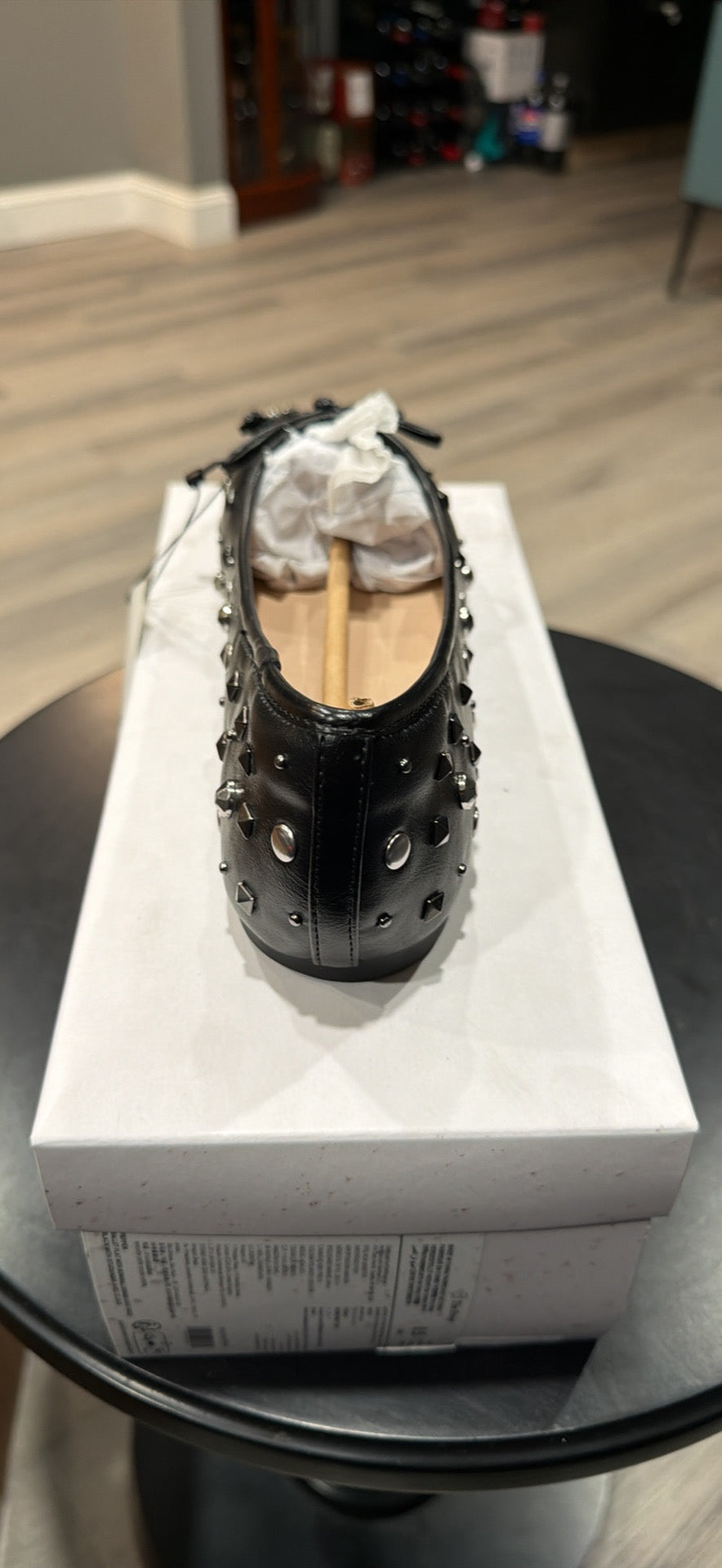 The Drop Pepper Women’s Black Studded Ballet Flats