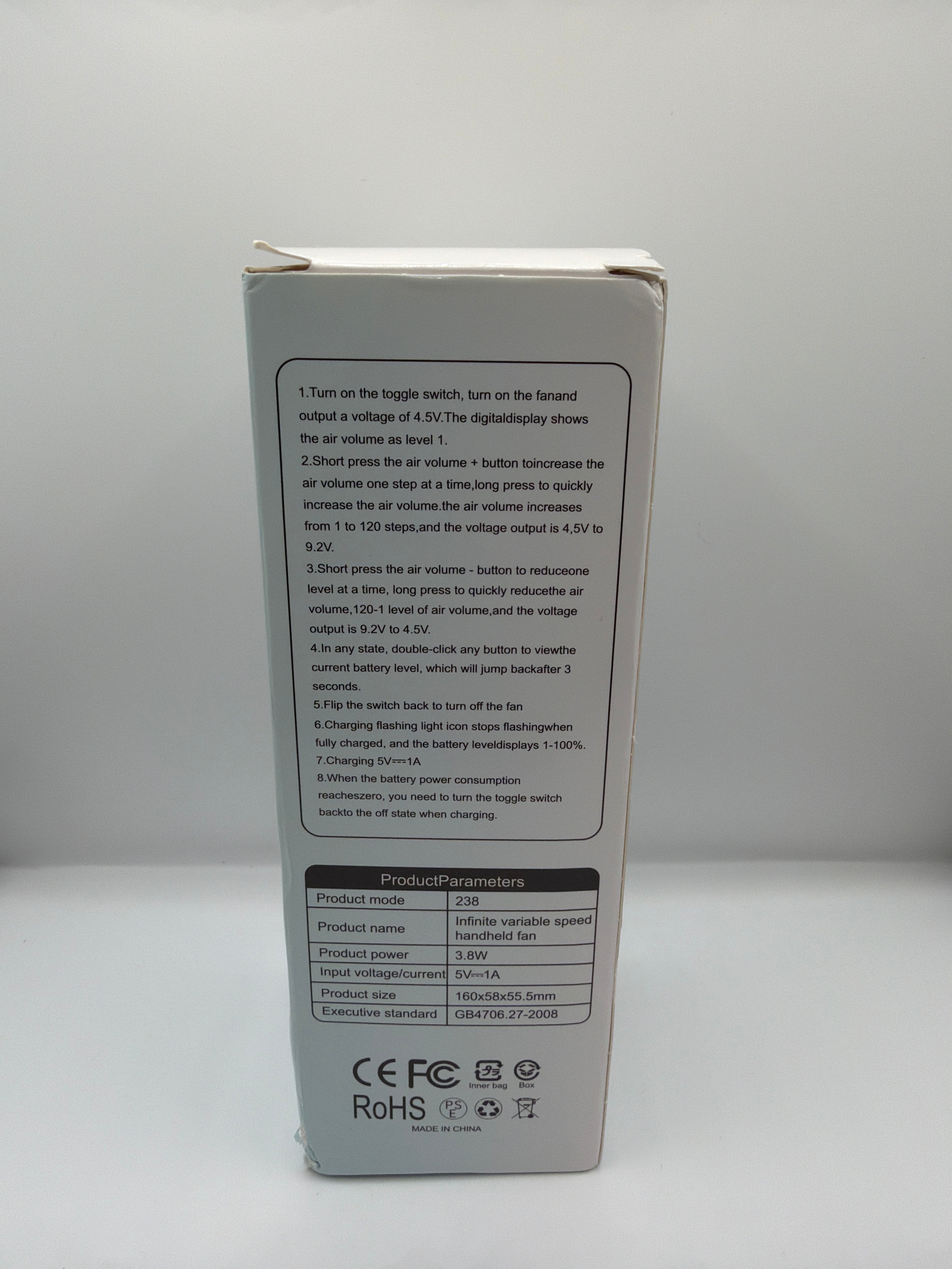 Infinite Variable Speed Handheld Fan