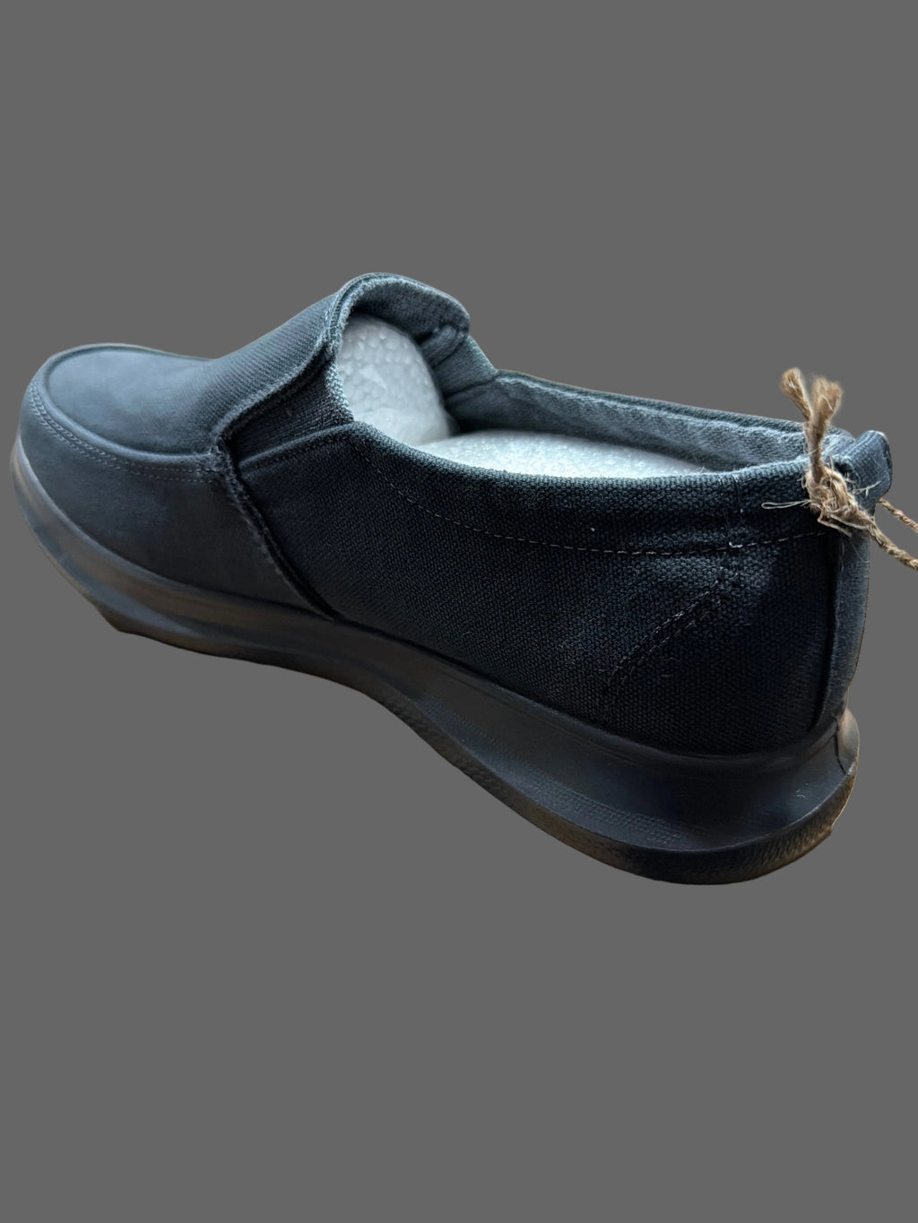 Empty Entire Men’s Black Canvas Slip-On Loafers