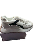 Women’s White Gray & Black Chunky Platform Sneakers