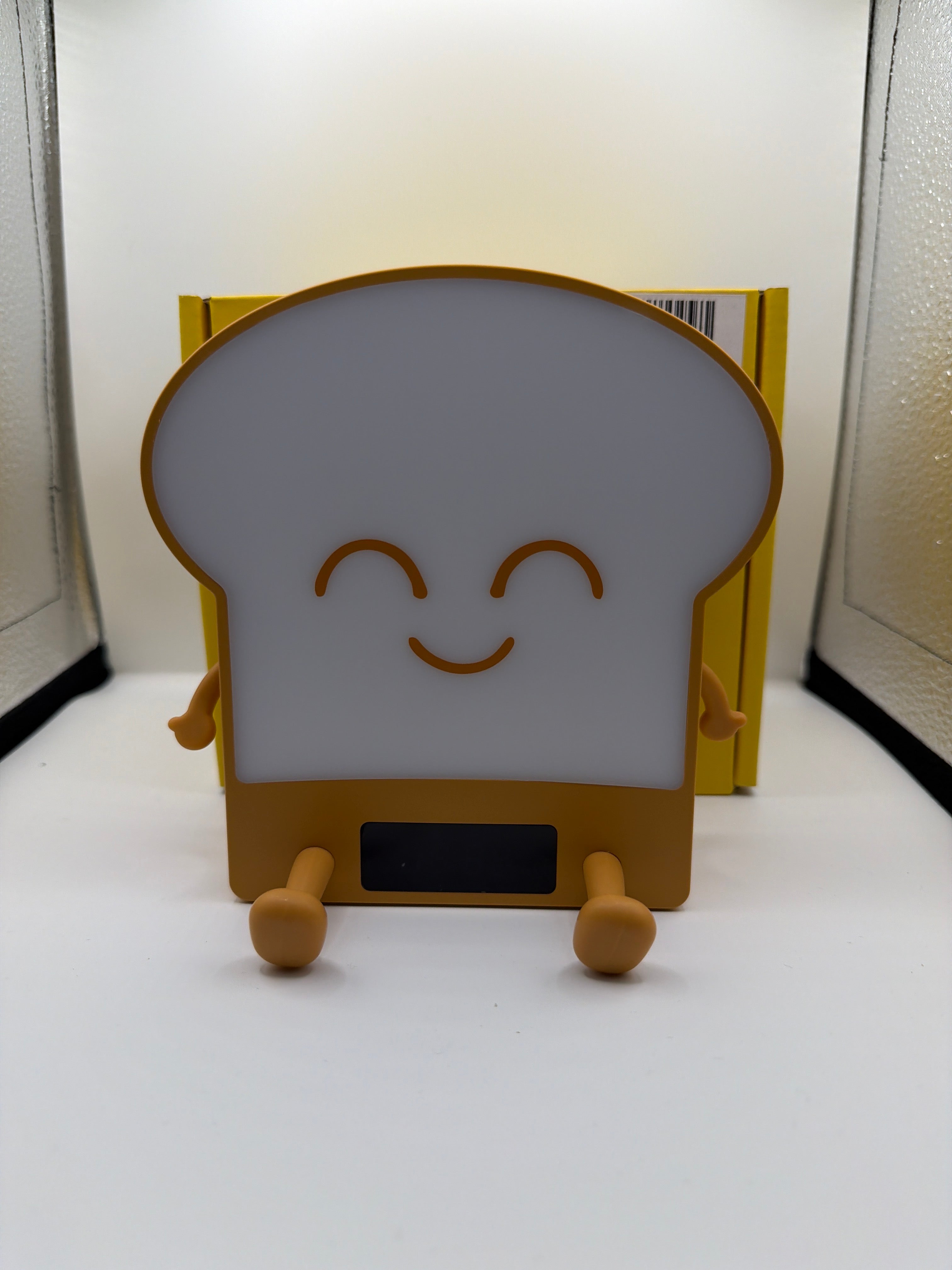 Cute Toast-Shaped LED Digital Alarm Clock / Night Light – New