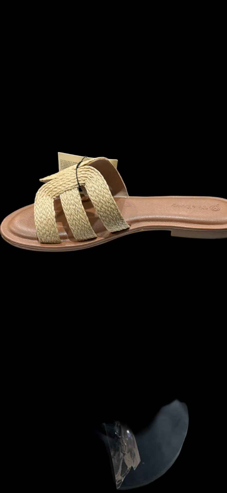 Women’s Natural Woven Slide Sandals – Tan