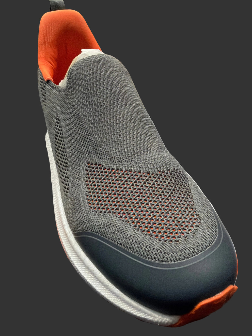 Men’s Gray Knit Slip-On Athletic Walking Shoes