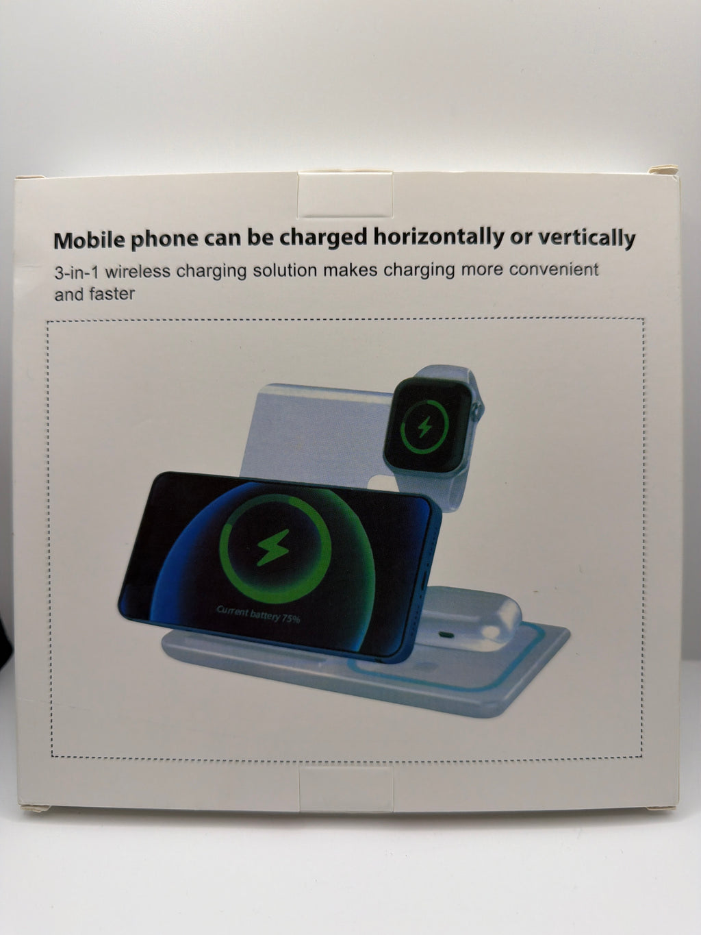 3-in-1 Foldable Wireless Fast Charging Station – Phone, Apple Watch & Earbuds