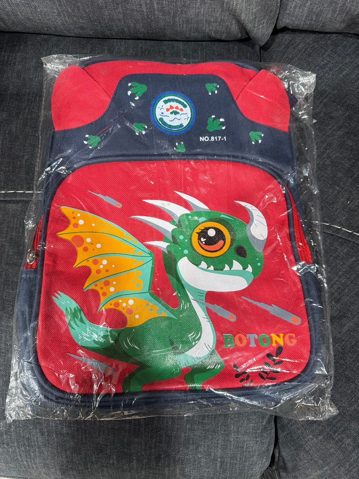 BOTONG Kids Dragon Backpack – Red & Navy – New