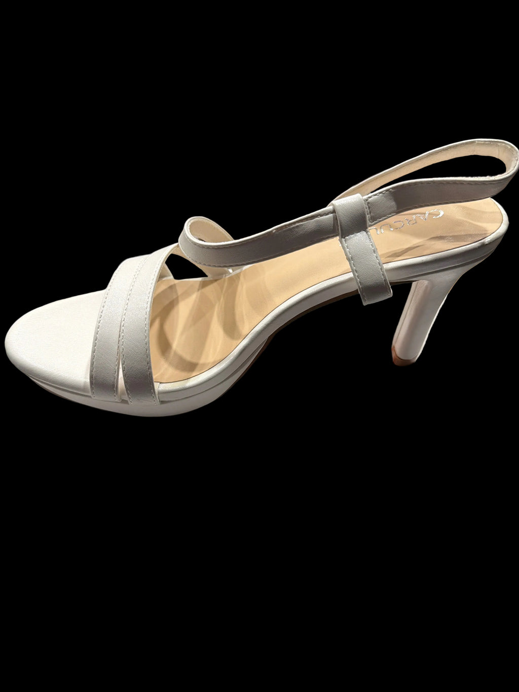 Carmela Women’s White Strappy Slingback Heels
