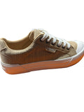 Women’s Tan Woven Canvas Lace-Up Sneakers